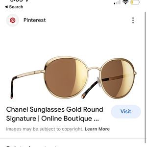 Chanel gold mirrored sunglasses! Never worn in perfect condition